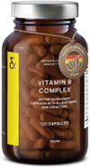 Clav Vitamin B Complex - 120 Capsules - All 8 B Vitamins With Co-Factors Myo-Inositol & Choline - Supports Energy Metabolism - Vegan - Made In Germany