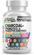 Clean Nutra Activated Charcoal Capsules Shilajit Pills Probiotic Digestive Enzymes For Digestive Health With Peppermint Fennel Licorice Papain Ginger Turmeric | Gut Health