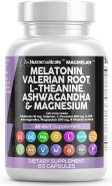 Clean Nutraceuticals Melatonin 10Mg Valerian Root L Theanine 200Mg Ashwagandha - Sleep Support For Women & Men With Magnesium Complex, Lemon Balm, Chamomile, & Passion Flower - 60 Caps