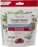 Quantum Health USDA Organic Cough Relief Lozenges|Bing Cherry|Natural Menthol Cough Suppressant|Soothes Sore Throat|USDA Organic|18 Count