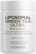 Codeage Liposomal Green Tea+ Ultra Potency - Egcg 90% Green Tea Extract, Organic Matcha Green Tea Powder, Peppermint, Lemon Peel - Vegan, Non-Gmo, Gluten-Free - Liposomal Delivery - 60 Capsules