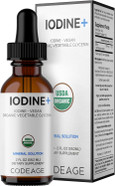 Codeage Usda Certified Organic Iodine Drops - 250 Mcg Per Serving - 1+ Year Supply - Liquid Iodide Supplement - Pure, Clear Iodine - Vegan Potassium Iodine Liquid Drop - 2 Fl Oz
