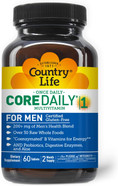 Country Life Core Daily-1 For Men - Multivitamin With Probiotics, Saw Palmetto, Pumpkin Seed Extract, And Coenzymated B Vitamins - Gluten-Free And Vegetarian - 60 Tablets