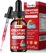 Creatine Hcl Liquid Drops For Men & Women, Creatine Hydrochloride With L-Carnitine, L-Glutamine, Bcaa, Vitamin B12 & B6 For Muscle Growth & Recovery-Vegan, Mixed Berry Flavor Flavor, 4 Fl Oz