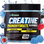 Creatine Monohydrate Gummies 6G For Men & Women, Potent Creatine Supplement, Chewables Creatine For Energy Boost, Increase Strength And Build Muscle, Gluten-Free, Sugar Free,120 Count