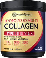 Doctor'S Recipes Multi Collagen Peptides Powder For Women & Men, Grass-Fed Bovine Hydrolyzed Protein Type I Ii Iii V X, For Skin, Hair, Nails, Unflavored, Easy To Dissolve, Paleo & Keto, 16Oz