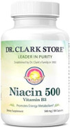 Dr. Clark Niacin 500 (Vitamin B3) Supplement, 500Mg, 100 Gelatin Capsules