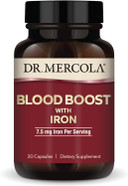 Dr. Mercola Blood Boost With Iron, 30 Capsules 7.5 Mg Iron, Non-Gmo, Gluten Free, Soy Free