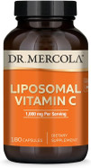 Dr. Mercola Liposomal Vitamin C - Brain, Heart, Eye & Immune Support - Provides 1,000 Mg Of Bioavailable Vitamin C - Non-Gmo, Gluten-Free & Soy-Free - 180 Capsules (90 Servings)