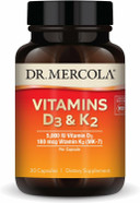 Dr. Mercola Vitamins D3 & K2 - Supports Immune, Brain, Cardiovascular, Respiratory & Bone Health - Gmo-Free, Gluten-Free & Soy-Free - 30 Capsules (30 Servings)