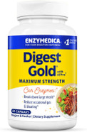 Enzymedica Digest Gold + Atpro, Maximum Strength Enzyme Formula, Prevents Bloating And Gas, 14 Key Enzymes Including Amylase, Protease, Lipase And Lactase, 21 Capsules