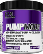 Evl Pumpmode Nitric Oxide Supplement - Nitric Oxide Booster Pump Pre Workout Powder With Glycerol And Betaine For Muscle Recovery Growth And Endurance - Stim Free Pre Workout Drink (Furious Grape)