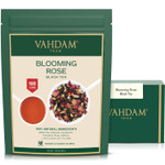 VAHDAM, Blooming Rose Tea (100 Cups) | Pure Black Tea Leaves, Rose Petals, Almond, Cardamom, Pistachio | DELICIOUS & AROMATIC Black Tea Loose Leaf | Vacuum Sealed Pack