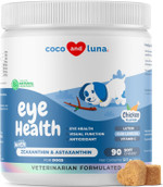 Eye Support For Dogs - 120 Chewable Tablets - Supplements For Vision, Eye Vitamins For Dogs, With Cod Liver Oil Antioxidant, Omega 3 Epa And Dha Fatty Acids