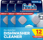 Finish Dishwasher Cleaner Tablets, Deep Cleans Hidden Grease & Grime, Fights Odors, No Extra Wash Cycle, Helps Maintain Dishwasher, 4 Month Supply, 4 Count