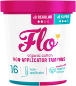 Flo Organic Cotton Applicator Regular Tampons (80 Regular Tampons) - Made With 100% Organic Cotton - Absorbent + Soft - Stock Up