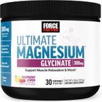 Force Factor Ultimate Magnesium Glycinate Powder 300Mg, Support Relaxation & Mood, Promote Bone Health, Chelated Magnesium Bisglycinate, High Absorption, Raspberry Lemon, 30 Servings