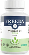 Freeda Vitamin B1 Thiamine 100Mg - Supports Energy Metabolism, Nervous System Health - Kosher, Vegan, Gluten Free - Thiamin Hcl 100 Mg Vitamin B 1 - Pure Vit B1 Vitamin Thiamine B1 Supplement (100 Ct)