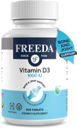 Freeda Vitamin D3-1000 Iu - Pure High Potency Kosher Supplement Tablets - Bone And Muscle Health, Calcium Absorption, Immune Support For Men And Women* - 100 Count