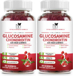 Glucosamine Chondroitin Gummies Triple Strength (1,000Mg Glucosamine,750Mg Chondroitin) With Msm, Turmeric, Quercetin, Vitamin E, Joint Support Supplement, Antioxidant 60 Gummies Raspberry Flavor