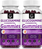 Glucosamine Chondroitin Gummies With Msm & Elderberry  Extra Strength Mobility & Flexibility Support, Antioxidant Immune Supplement For Women & Men