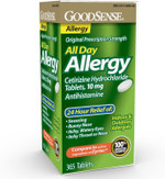 Goodsense All Day Allergy, Cetirizine Hydrochloride Tablets, 10 Mg, Antihistamine, 45 Count