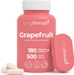 Grapefruit Seed Extract 500Mg - Derived From Citrus Paradisis, 180 Vegetarian Capsules, Organic Naringin Supplement For Daily Energy & Balance, 6-Month Supply, Gmp Certified, Made In Usa