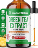 Green Tea 10:1 Extract 50% Egcg - Green Tea Liquid Drops - Vegan, 4X More Powerful Than Pills & Capsules - 2Oz Antioxidant & Immune Supplement - Skin, Heart Support, Brain Health & Memory Boost