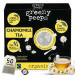 Greenypeeps Organic Chamomile Tea Bags Caffeine Free - Fresh And Pure Floral Infusion With Subtle Sweetness - Chamomile Herbal Tea Bags - Eco Friendly - Camomile Tea Non Caffeinated - 50 Count