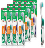 Gum Summit+ Soft Toothbrush, Ultra Fine Tapered Bristles For More Effective Plaque Removal, Extra Soft Toothbrushes For Adults, 12 Count