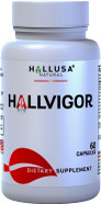 Hallvigor For Men, 60 Capsules With Korean Ginseng & Damiana, Energy, Vitality & Prostate Support - Saw Palmetto, Biotin, Vitamin B Complex, Zinc, Royal Jelly - Hallusa Natural