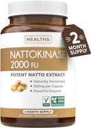 Healths Harmony Nattokinase 2000 Fu (Non-Gmo) Powerful Nattokinase Supplement Made From Naturally Fermented Soybeans - (6 Month Supply) 180 Vegan Natto Capsules