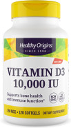 Healthy Origins Vitamin D3 10,000 Iu (Non-Gmo, High Potency, Bone Support, Immune Support, Gluten Free), 120 Softgels