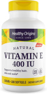 Healthy Origins Vitamin E 400 Iu (Natural, Non-Gmo, Gluten Free, Skin Support, Cardiovascular Support), 180 Softgels