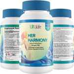 Her Harmony Menopause Supplements For Women - Hot Flashes Menopause Relief & Hormone Balance For Women - Contains Black Cohosh, Dong Quai, Red Clover & More - Estrogen Free - 120 Capsules