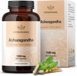 Herbamama Ashwagandha Capsules - 1500Mg Pure Ashwagandha Root Focus Supplement - Vegan, Non-Gmo Mood & Calm Support Supplement For Adults, 100 Caps
