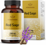 Herbamama Red Sage Supplement Capsules - 1200Mg Red Sage Root (Dan Shen) For Antioxidant Support - Vegan, Non-Gmo Salvia Miltiorrhiza Supplement, 100 Caps