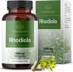 Herbamama Rhodiola Rosea Supplement Capsules - 1000Mg Rhodiola Rosea Extract For Relaxation, Focus & Brain Support - Vegan, Non-Gmo Calming Supplement For Adults, 100 Caps