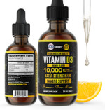 Herbify Vitamin D3 10000 Iu - Made In Usa Liquid Vitamin D Drops - Bone Strength And Immune Support Supplement - Sunshine Replacement - D3 Vitamin Bone And Teeth Supplement - 2 Oz