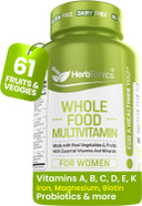 Herbtonics Whole Food Multivitamin For Women | Made With Superfoods, Real Raw Veggies, Fruits, Vitamin E, A, B Complex | Womens Multivitamin | Non-Gmo 120 Vegan Capsules