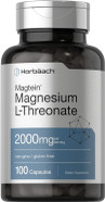 Horbäach Magtein Magnesium L-Threonate | 2000Mg Supplement | 100 Capsules | For Men & Women | Non-Gmo And Gluten Free