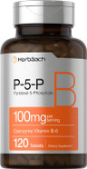 Horbäach P5P Activated Vitamin B6 100Mg | 120 Tablets | Vegetarian Supplement, Non-Gmo, Gluten Free | Pyridoxal 5 Phosphate | Coenzyme B6