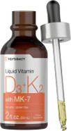 Horbäach Vitamin D3 K2 Liquid Drops | With Mk7 | 2 Fl Oz | Vegetarian, Non-Gmo, Gluten Free Supplement
