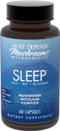 Host Defense Mycobenefits Sleep* Capsules - Rest Support For Healthy Sleep Quality - Calming Supplement With Magnesium, Lion'S Mane & Gaba - Aids Balanced Rest Cycles - 60 Capsules (30 Servings)