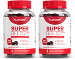Humann Superbeets Heart Gummies - Beet Gummy With Energy Support, Grape Seed Extract & Beetroot Powder, Sugar Free - Pomegranate Berry Flavor, 60 Count