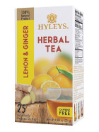 Hyleys Tea Lemon & Ginger Herbal Tea, 25 Count
