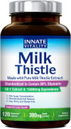 Innate Vitality 50:1 Organic Milk Thistle Supplement, 15000Mg Equivalent (300Mg Extract), 80% Silymarin Flavonoids, Liver Health, Detox & Cleansing, Made In Usa, Non-Gmo, 120 Veggie Capsules