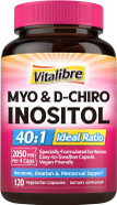 Inositol Supplement, Myo-Inositol & D-Chiro Inositol Fertility Supplements For Women, 40:1 Ideal Ratio, Hormone Balance And Ovarian Support, 120 Vegan Capsules