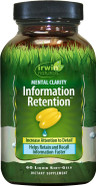 Irwin Naturals Mental Clarity Information Retention - 60 Liquid Soft-Gels - Helps Increase Attention To Detail & Retain And Recall Information Faster - 30 Total Servings