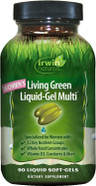 Irwin Naturals Women'S Living Green Liquid-Gel Multi Vitamin - 90 Liquid Softgels - 70 Essential Nutrients, Full-Spectrum Vitamins,Wholefood Blend - Targeted Adrenal & Brain Support -30 Total Servings